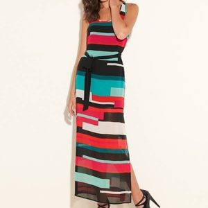 Guess Alex Long Maxi Color Block sleeveless Dress